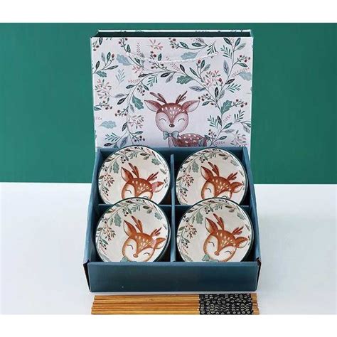 Souvenir Mangkuk Set Mangkok Keramik Hand Painted Japanese Wedding Gift