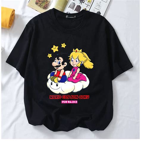 Mario Cos Son Goku T Shirt Graphic Tees Women Clothes Baju Oversize