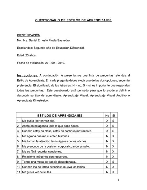 Cuestionario De M Todos Y H Bitos De Estudio Cmhe Pdf