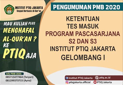 Tes Masuk Pascasarjana Ptiq Universitas Ptiq Jakarta