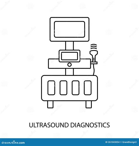 Ultrasound Diagnostics Line Icon In Vector Illustration Of Medical