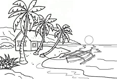 20 Gambar Mewarnai Pemandangan Untuk Anak Contoh Sketsa