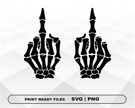 Skeleton Middle Finger Svg And Png Files Clipart Skeleton Etsy Denmark