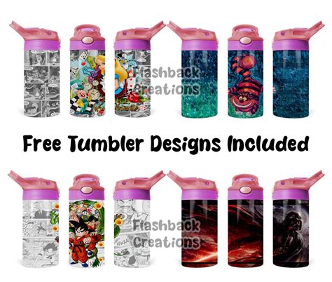 Movies 300dpi 12oz Kids Flip Top Sippy Cup Tumbler Wrap Png Etsy