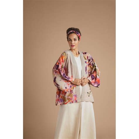 Powder Orchid Iris Kimono Jacket Coconut Edmonds