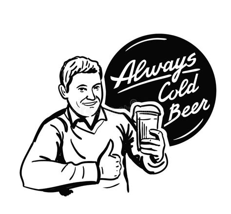 Man with beer stock vector. Illustration of adult, drink - 69247508