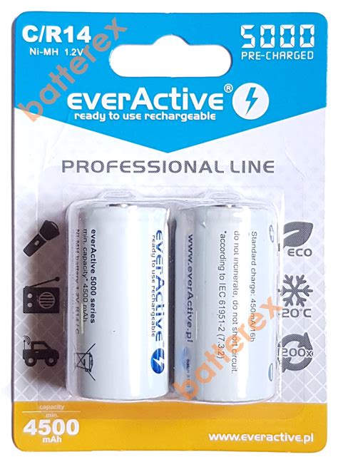 Аккумулятор C R14 Everactive 5000 mah Ready to use цена за 1 шт