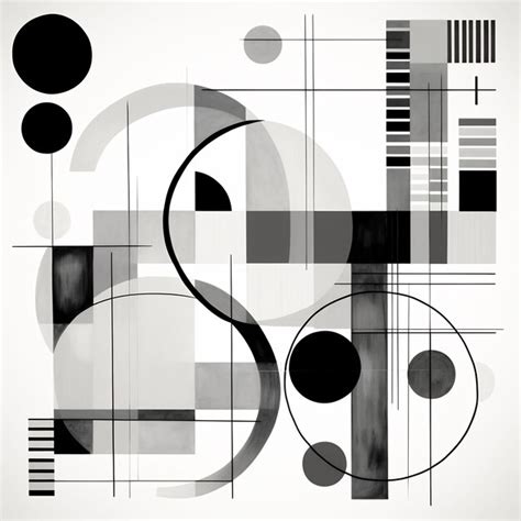 Premium AI Image | a black and white abstract painting of a geometric ...