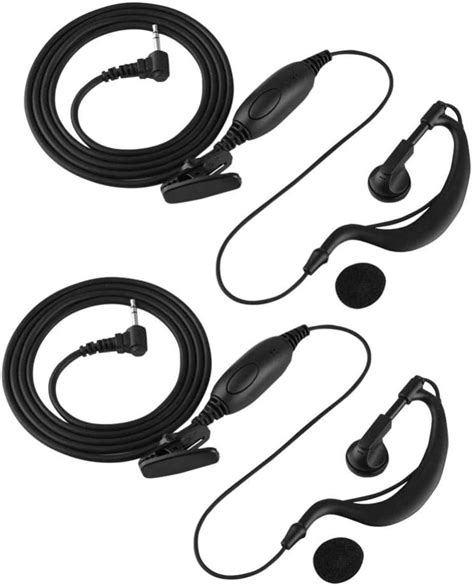 Walkie Talkie Headset 2 PCS 2 5mm G Shaped Single Pin Jack Earpiece 2