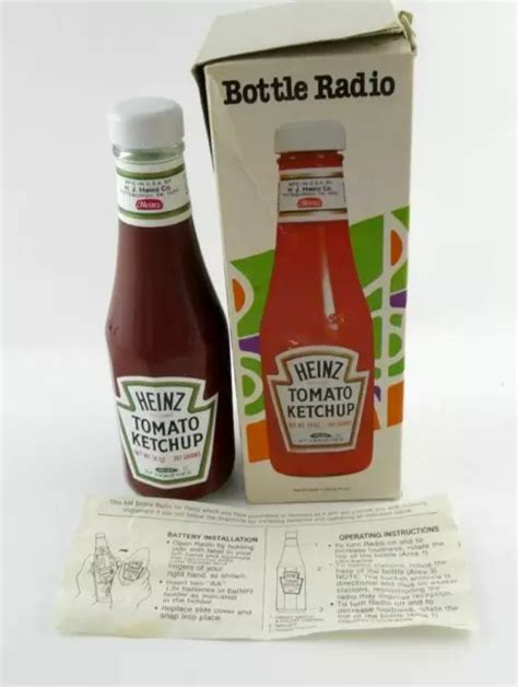 Vintage Radio Am Heinz Tomate Ketchup Bouteille Transistor Avec Boîte