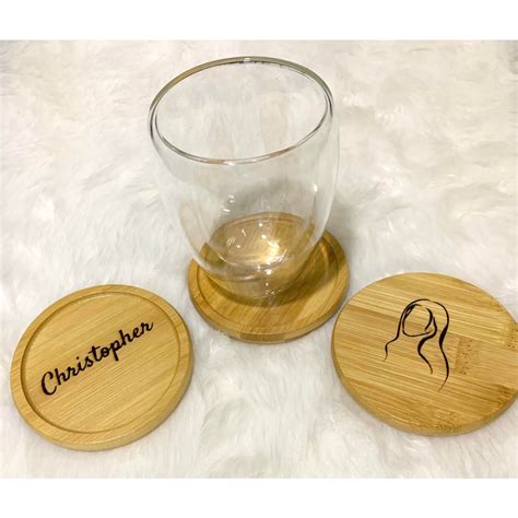 Personalized Wooden Coaster Laser Engraved Shopee Philippines