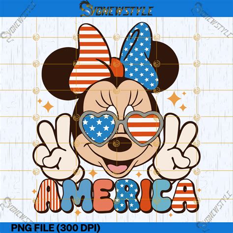 4th Of July Minnie Png America PNG Sublimation