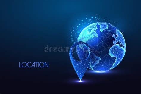 Concept Of Global Location With Planet Earth Globe And Pin Geolocation