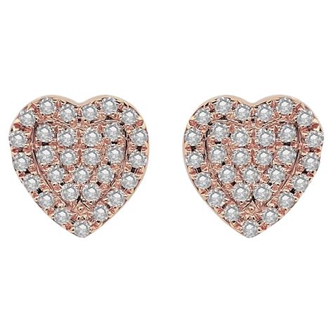 14k Rose Gold Diamond Earrings For Sale At 1stdibs