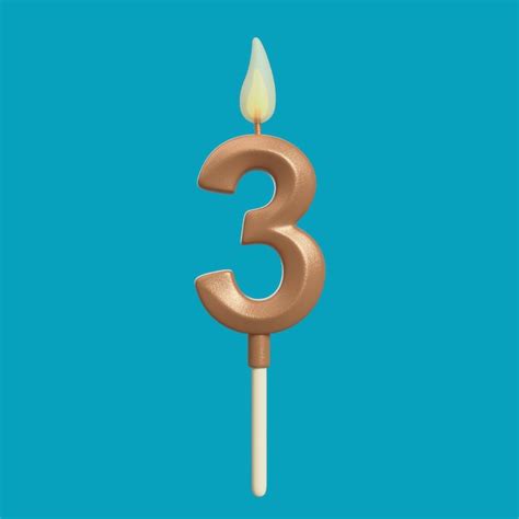 Free Psd 3d Rendering Of Birthday Cake Candle Number