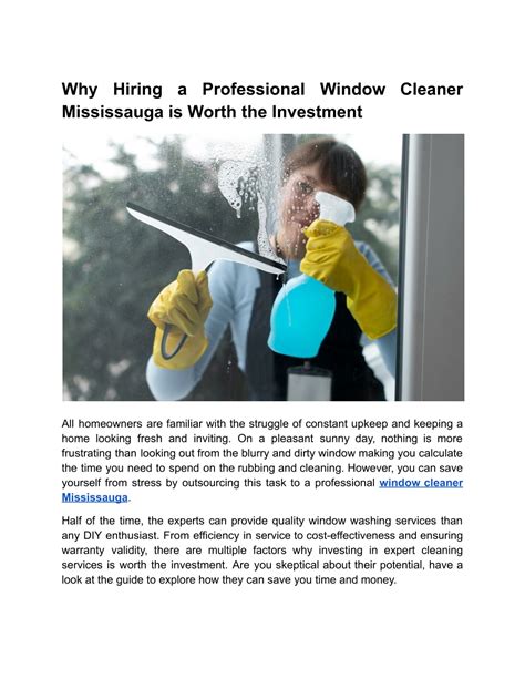 PPT Why Hiring A Professional Window Cleaner Mississauga Is Worth The