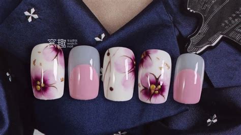 【watch Nail Teach Me 535th Phase】elegant Fresh Blooming Flowers【窝趣美甲你求窝