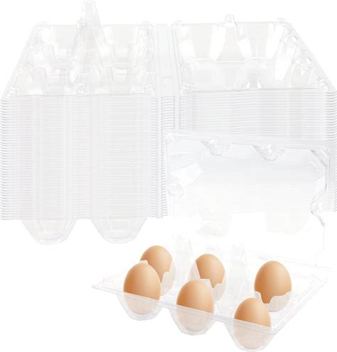 Amazon HEIHAK 120 Pack 6 Count Plastic Egg Cartons Clear Plastic