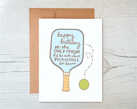 Funny Pickleball Birthday Card Happy Birthday To The Only Etsy