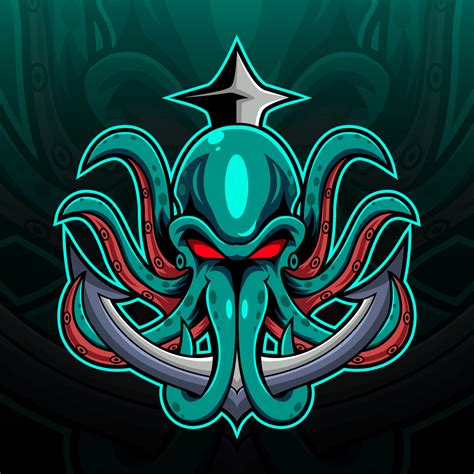 Kraken Octopus Esport Mascot Logo Design Vector Art At Vecteezy