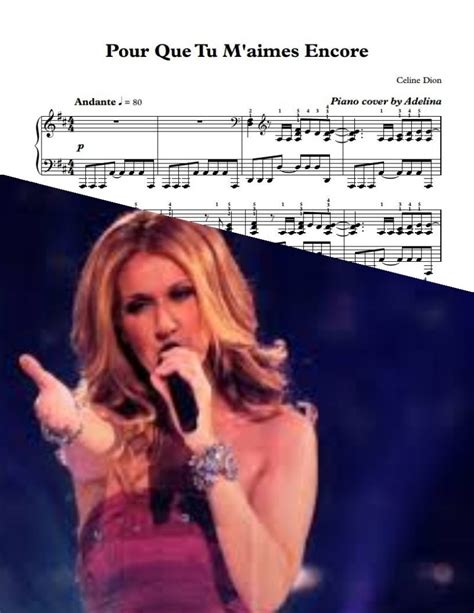 Pour Que Tu M Aimes Encore Celine Dion Piano Sheet Music