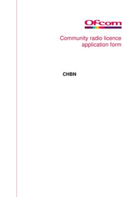 Fillable Online Licensing Ofcom Org Chbn Application Form Licensing