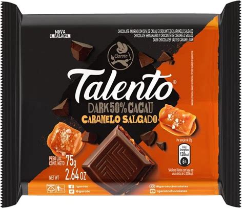 Chocolate Talento Dark Caramelo E Sal G Garoto Amazon Br