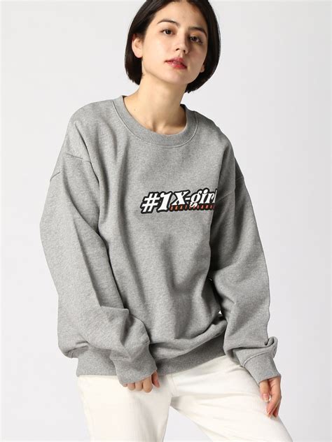 【楽天市場】1 Flower Crew Sweat Top X Girl エックスガール トップス スウェット・トレーナー グレー ブラック