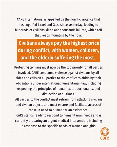 CARE condemns violence against civilians by all sides and calls on all ...
