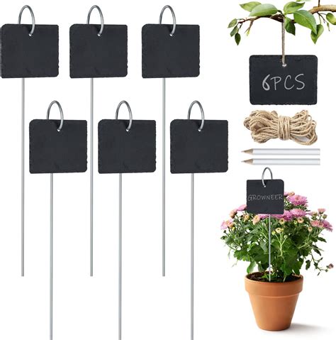 Amazon Growneer Garden Plant Labels Pcs Slate Plant Tags Signs