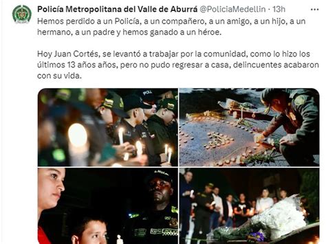 Con Velatón Rindieron Homenaje A Policía Asesinado En Medellín Fico Gutiérrez Estuvo En El Acto