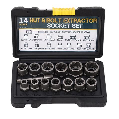 2024 14 Pcs Set Nut Bolt Extractor Alloy Steel High Hardness Anti Slip