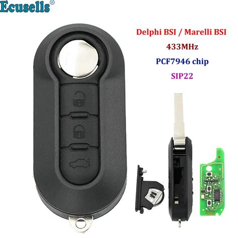 3 Button Folding Flip Remote Smart Car Key Fob 433mhz Id46 Pcf7946 Chip