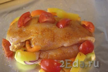 Куриное филе с овощами в фольге в духовке - пошаговый фоторецепт