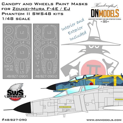 F E Ej Phantom Ii Canopy Wheels Paint Masks Aeroscale