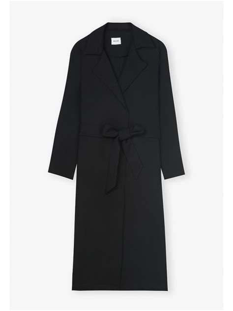 Solid Long Sleeves Belted Maxi Jacket