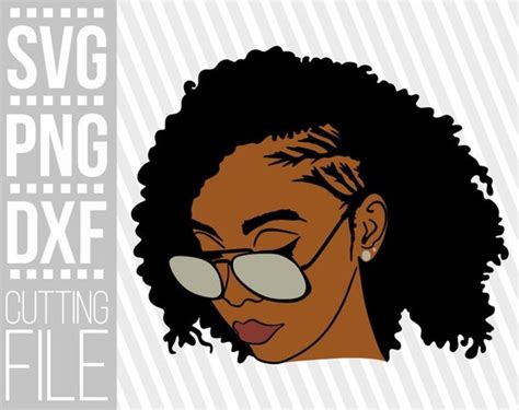 Black Woman With Glasses Svg Afro Woman Svg Layered Svg Etsy