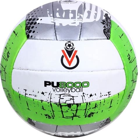 Jm Greensilverwhite Synthetic Rubber Volleyball For Sports Size 5