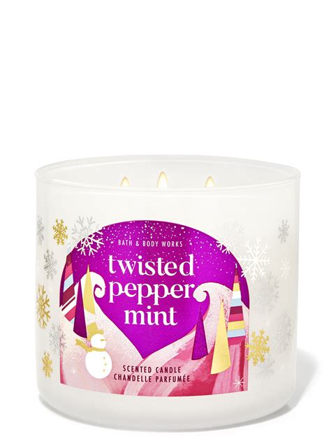 Twisted Peppermint 3 Wick Candle Bath And Body Works