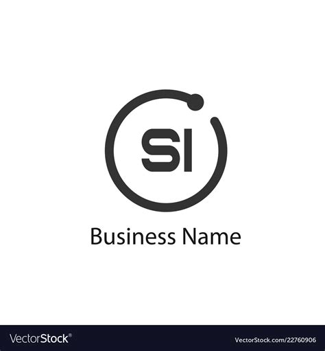 Initial Letter Si Logo Template Design Royalty Free Vector