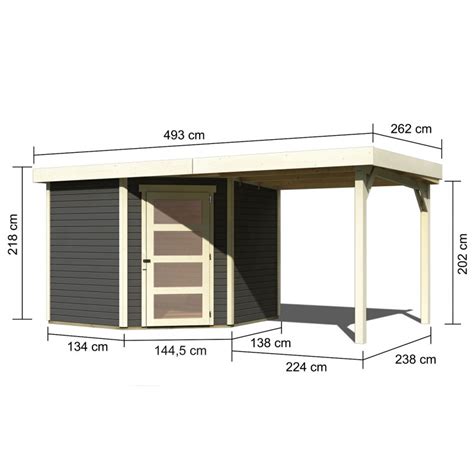 Abri Schwandorf M Bois Gris Mm Et Appentis Cm Woodfeeling