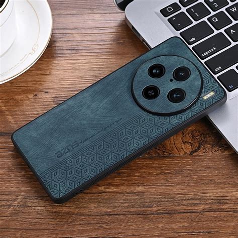 For Vivo X Pro Azns D Embossed Skin Feel Phone Case Dark Green