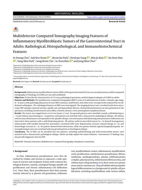 PDF Multidetector Computed Tomography Imaging Features Of