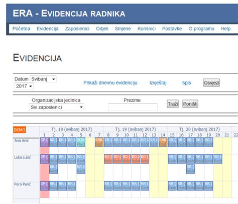 Evidencija Radnika I Radnog Vremena Mag Informatika