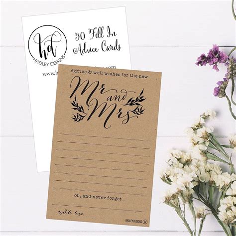 X Kraft Rustic Wedding Advice Well Wishes For The Bride And