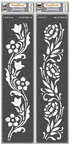 Craftreat Pochoirs De Bordure Florale Pour Peinture Sur Bois Toile