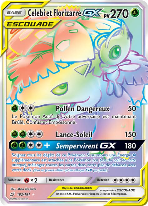 Celebi et Florizarre GX Soleil et Lune Duo de Choc 182 Poképédia