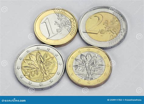 New French 1 and 2 Euro Coins with New Design, 2022 Stock Image - Image of commemorative, cash ...