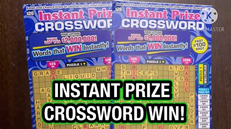 Instant Prize Crossword Win Ca Scratchers Youtube