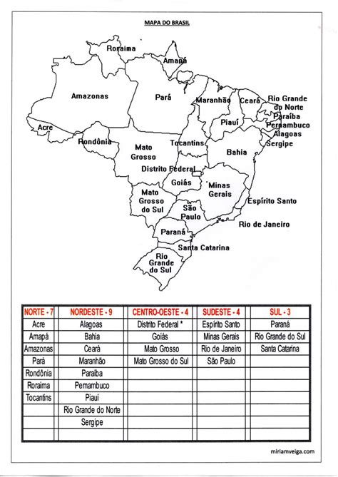 Mapa Do Brasil Regiões Para Colorir · Alfabetização Blog